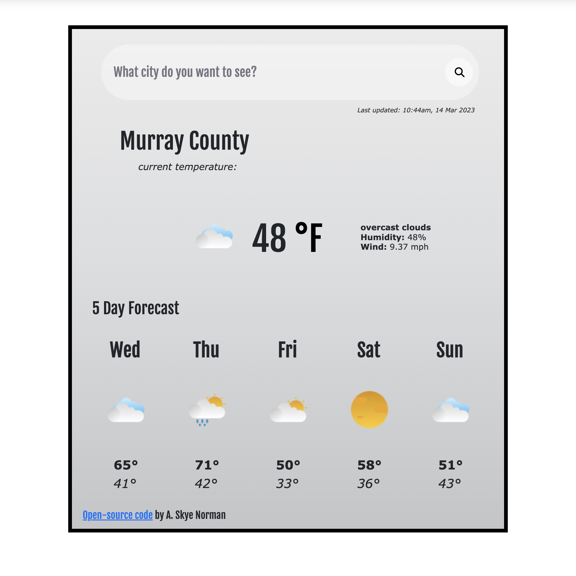Monochromatic Weather App